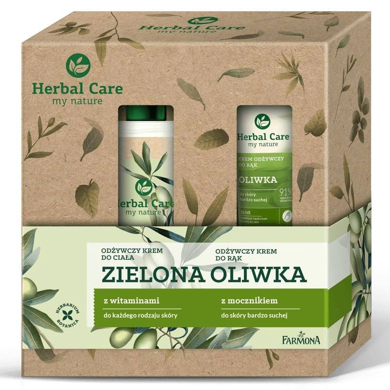 Zestaw Herbal Care pielęgnacja ciała Zielona Oliwka (balsam, krem do rąk)