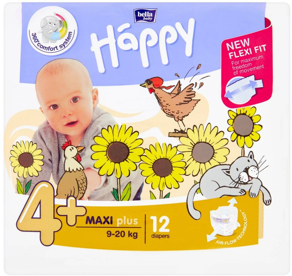 Pieluszki dla dzieci Happy Maxi Plus 12 SZT